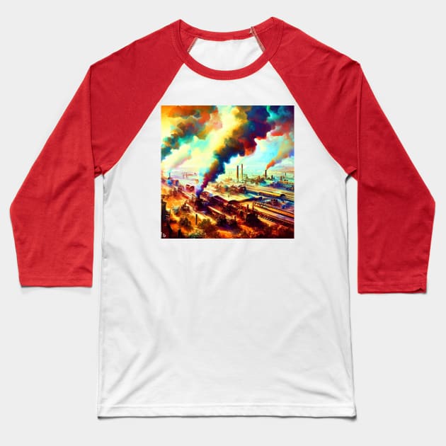 Industrial Revolution Baseball T-Shirt by Abstract Gallery